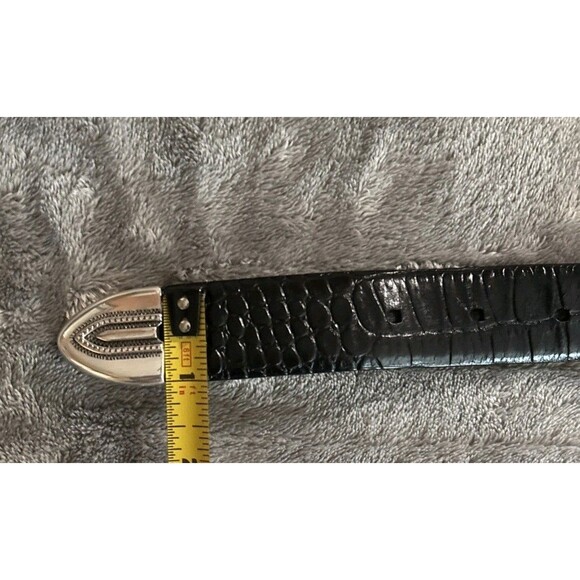 Belts.Com Black Croc Embossed Italian Calfskin Belt Men\'s Sz 60 Inches